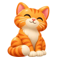 A sitting orange tabby cat